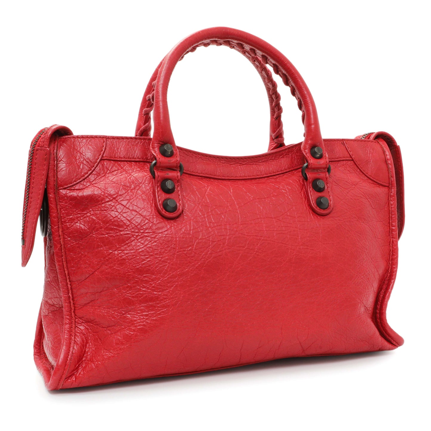Exclusive Balenciaga Red Agneau Classic Hardware S City — Side View