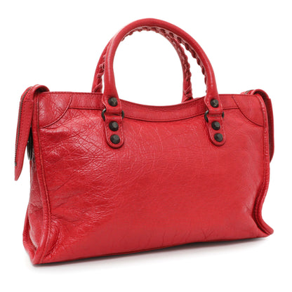 Exclusive Balenciaga Red Agneau Classic Hardware S City — Side View