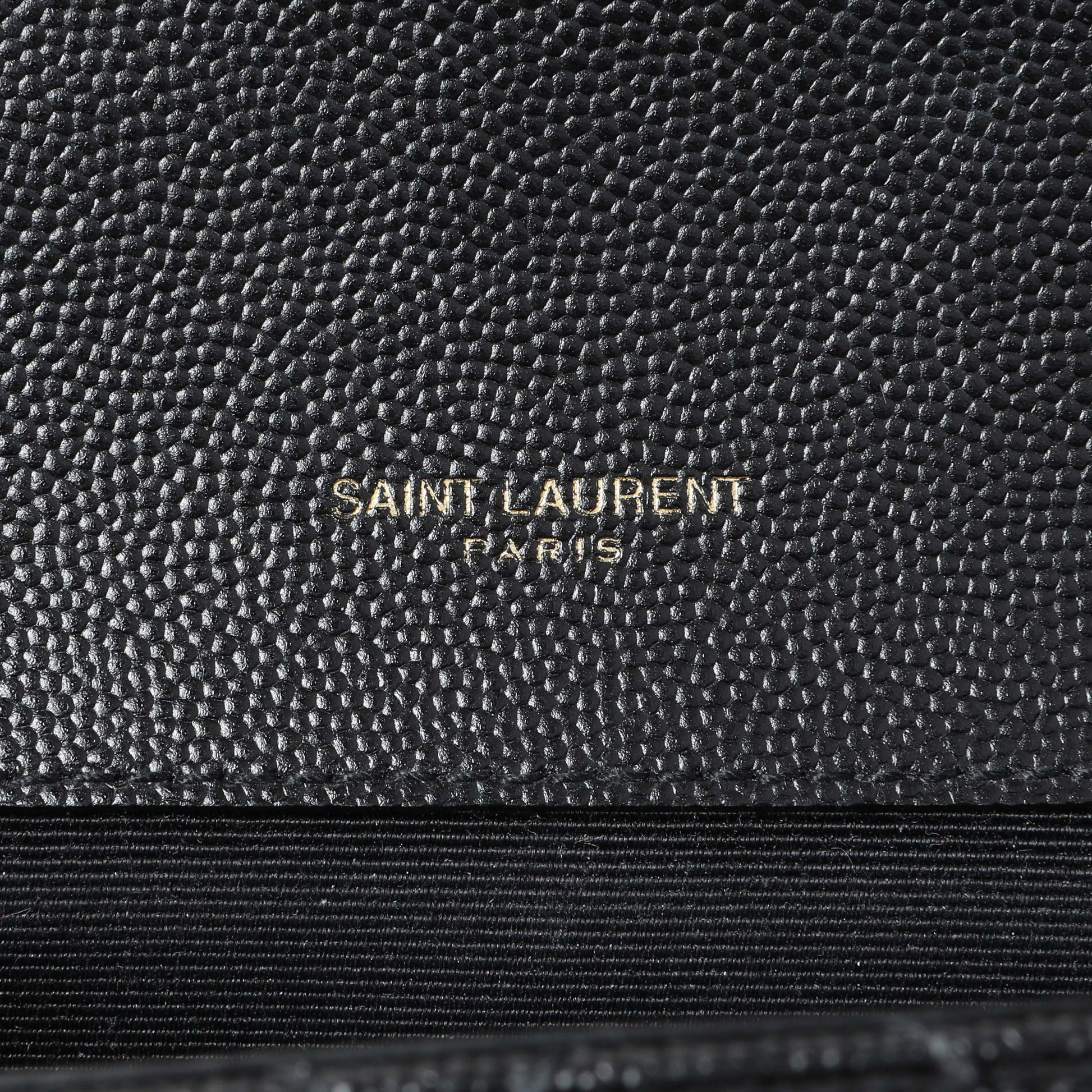 Exclusive Saint Laurent Black Grain De Poudre Textured Mixed Matelasse Triquilt Small Monogram Satchel — Alternate View 9