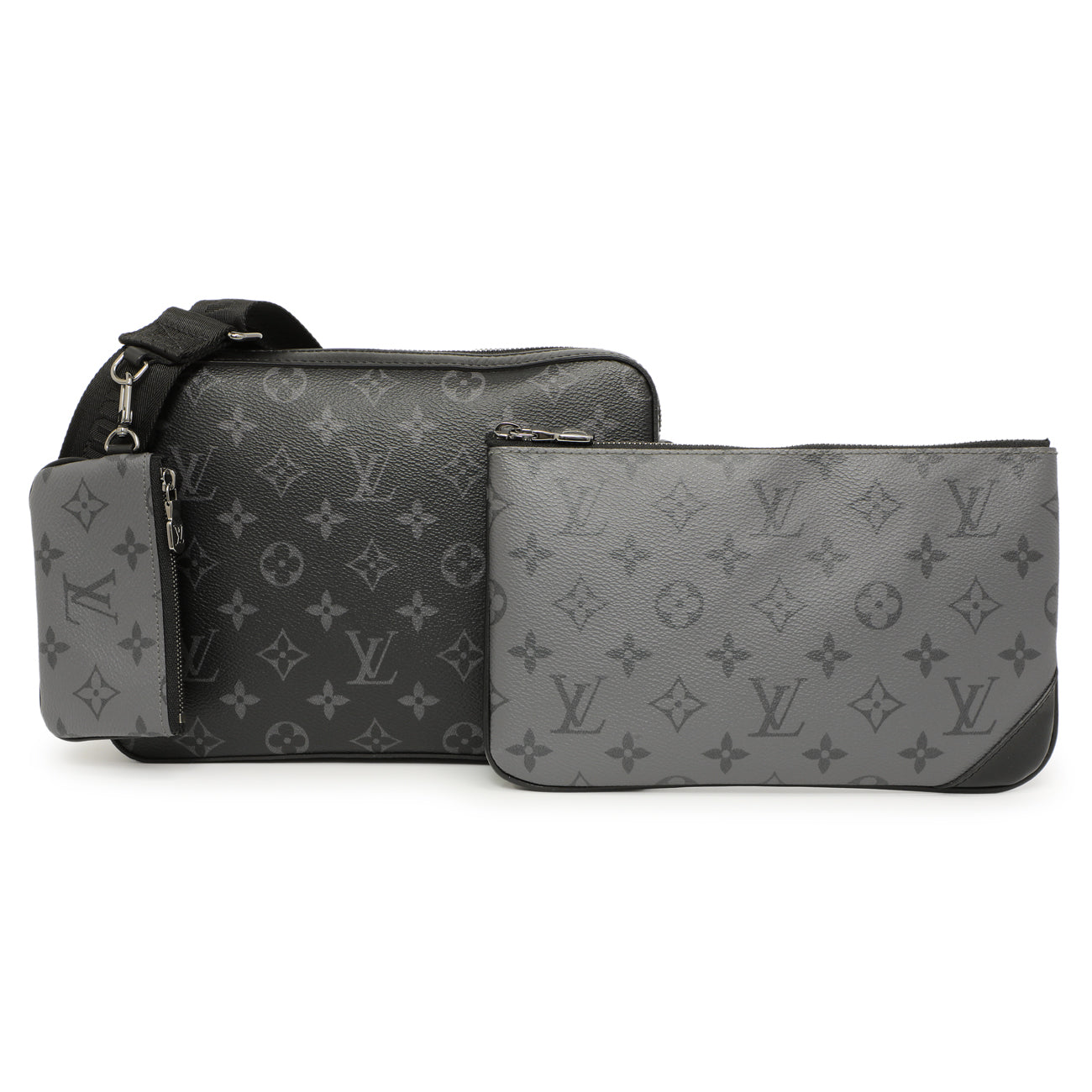 Exclusive Louis Vuitton Monogram Eclipse Reverse Trio Messenger — Front View