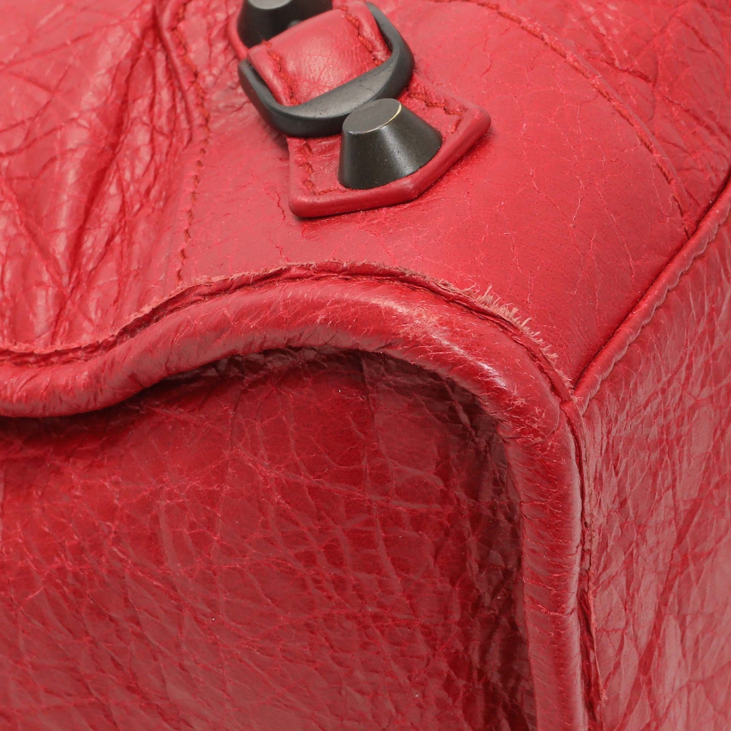 Exclusive Balenciaga Red Agneau Classic Hardware S City — Top View