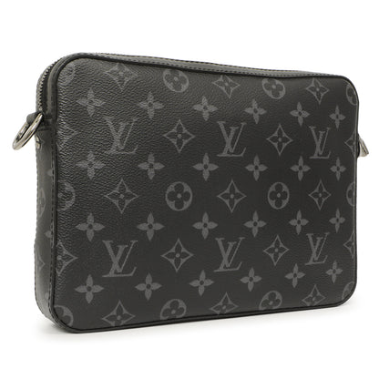 Exclusive Louis Vuitton Monogram Eclipse Reverse Trio Messenger — Back View