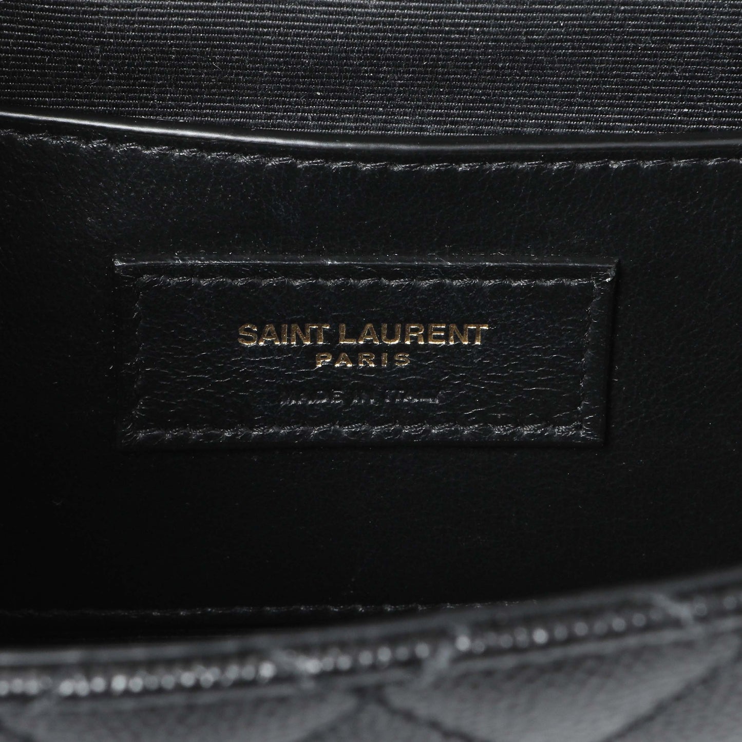 Exclusive Saint Laurent Black Grain De Poudre Textured Mixed Matelasse Triquilt Small Monogram Satchel — Alternate View 10