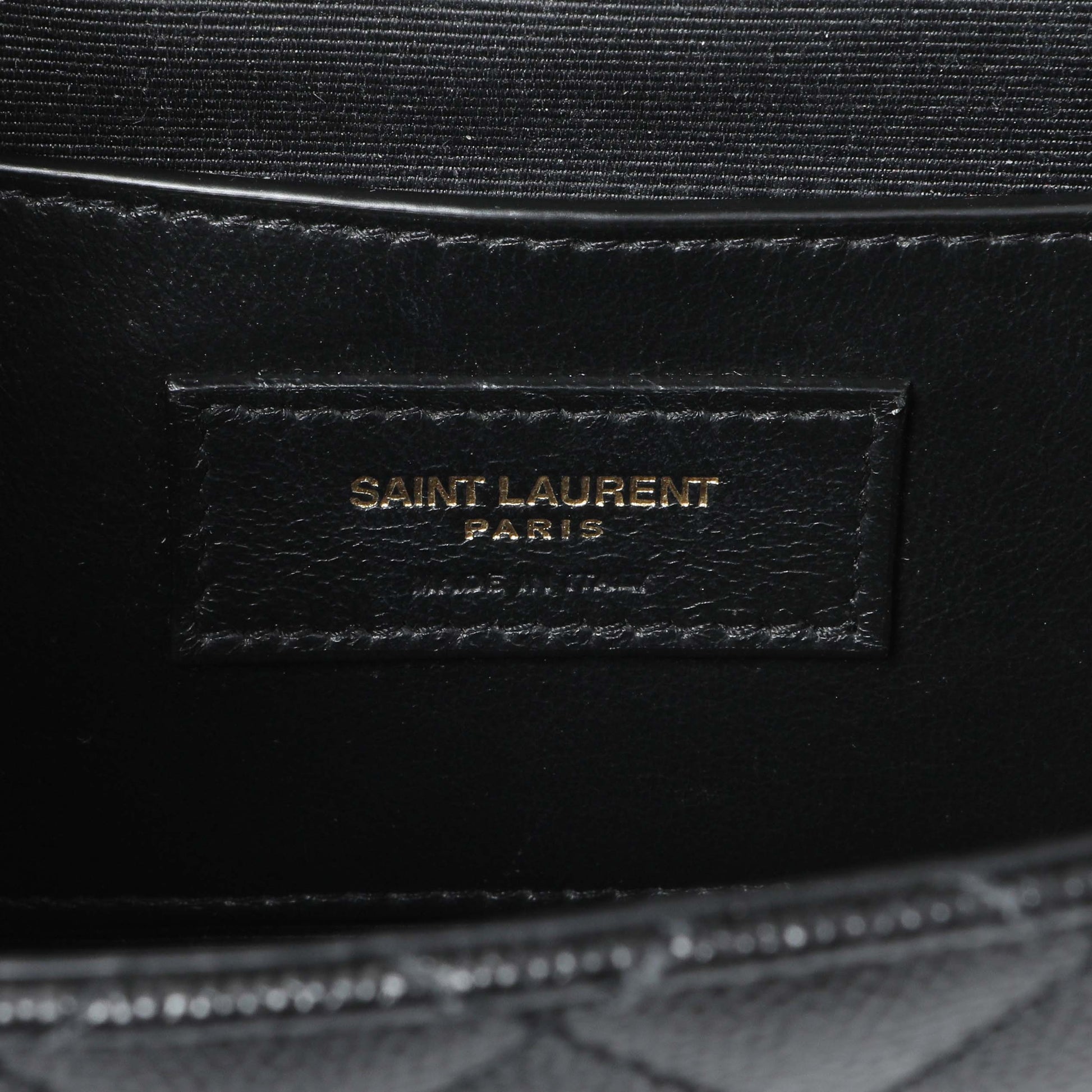 Exclusive Saint Laurent Black Grain De Poudre Textured Mixed Matelasse Triquilt Small Monogram Satchel — Alternate View 10