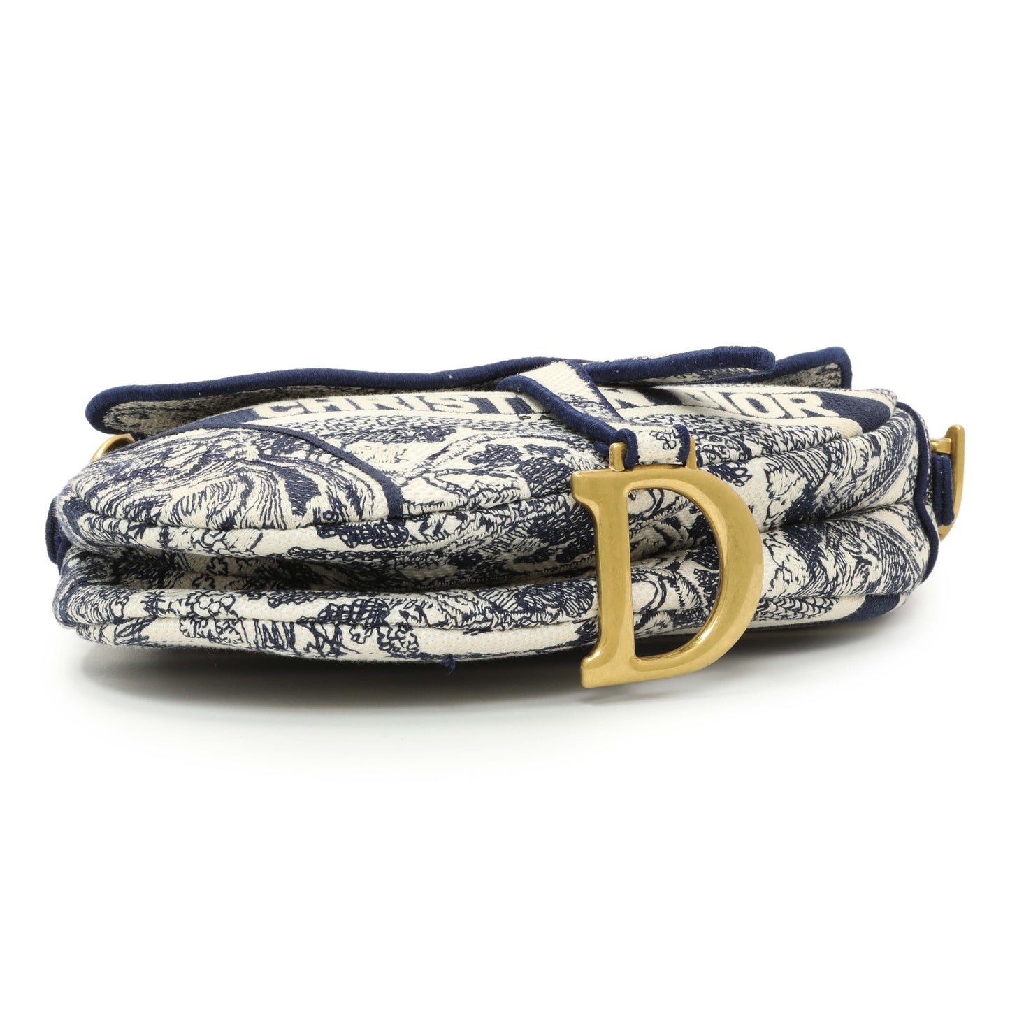 Exclusive Christian Dior Canvas Embroidered Saddle Bag — Back View