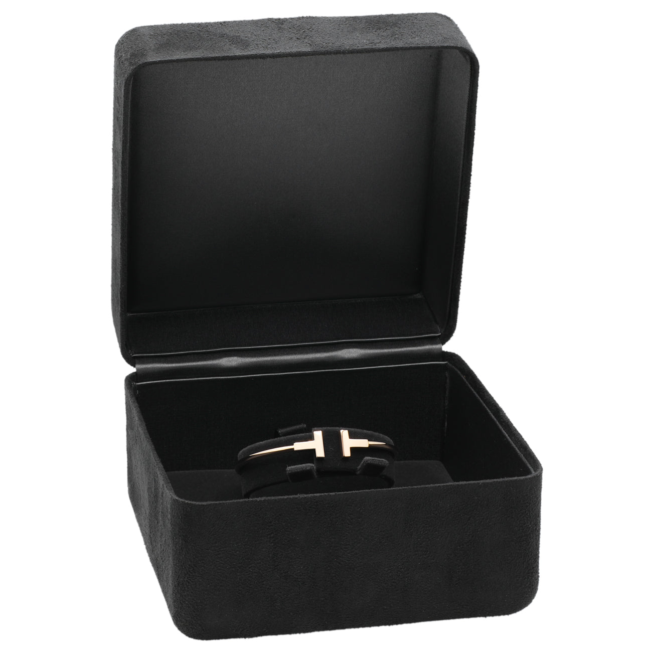 Exclusive Tiffany & Co. 18K Rose Gold T Wire Bracelet — Top View