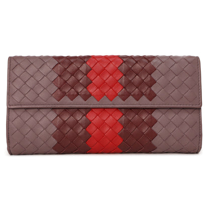 Exclusive Bottega Veneta Tricolor Nappa Intrecciato Continental Wallet — Front View