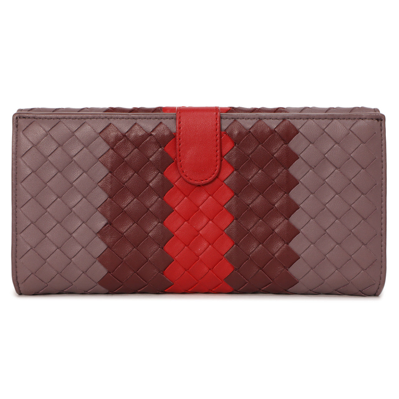 Exclusive Bottega Veneta Tricolor Nappa Intrecciato Continental Wallet — Side View