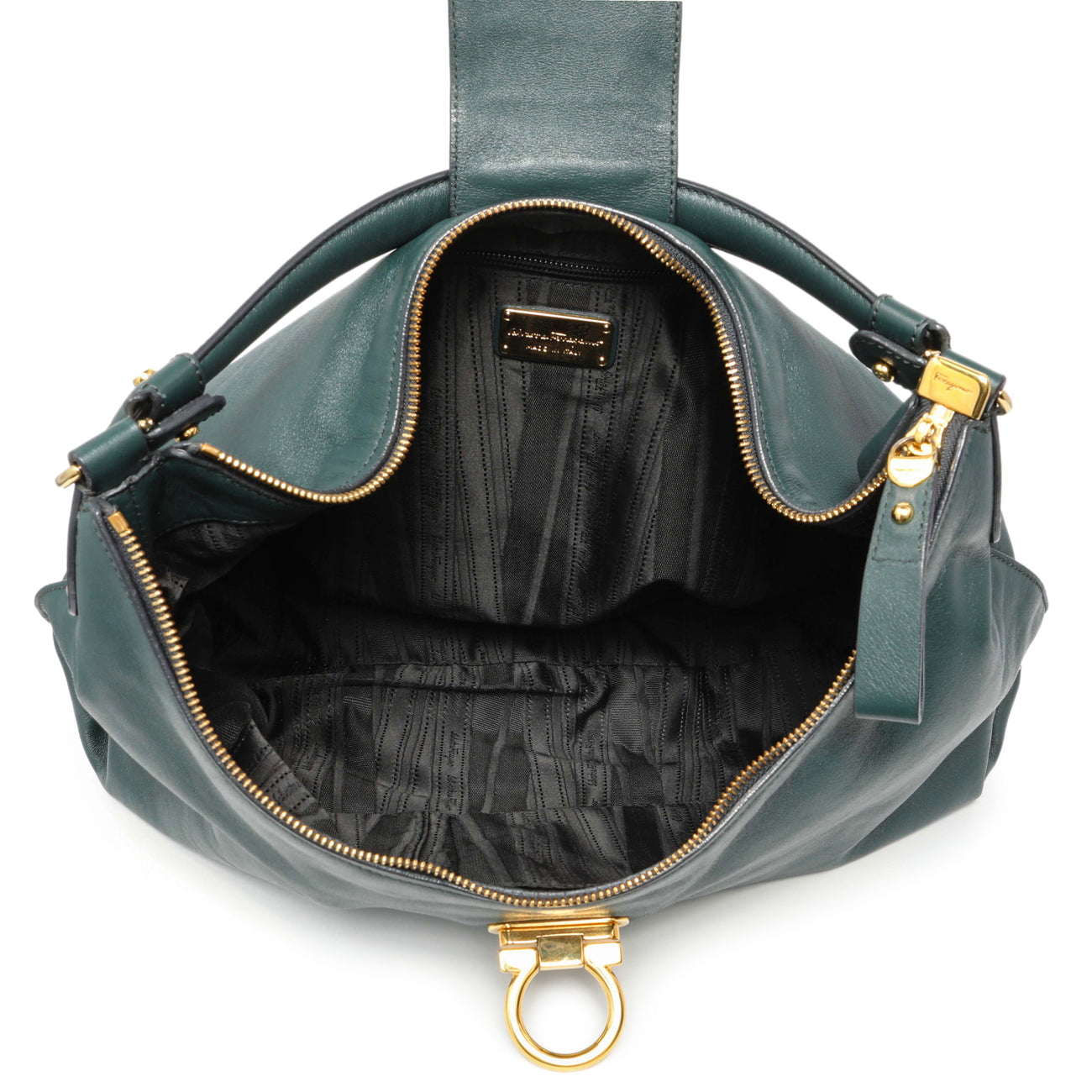 Exclusive Salvatore Ferragamo Teal Calfskin Fanisa Gancini Hobo — Alternate View 8