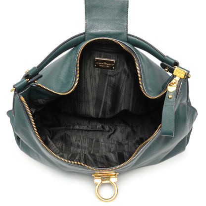 Exclusive Salvatore Ferragamo Teal Calfskin Fanisa Gancini Hobo — Alternate View 8
