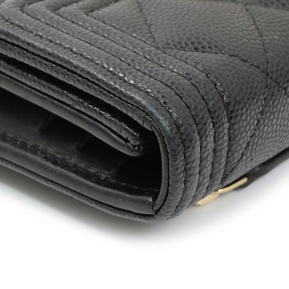 Exclusive Chanel Black Caviar Quilted Compact Boy Wallet — Lifestyle View