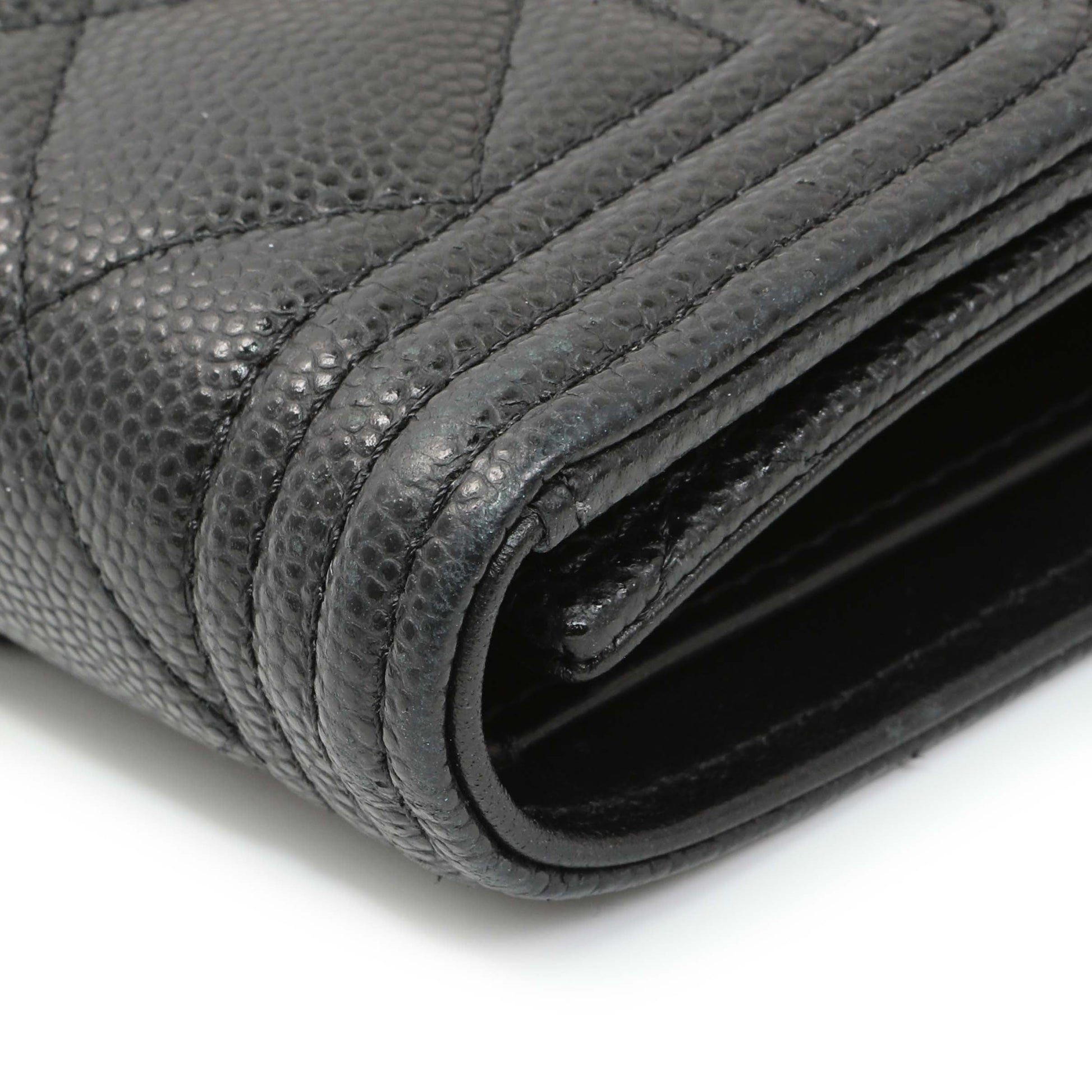 Exclusive Chanel Black Caviar Quilted Compact Boy Wallet — Alternate View 7