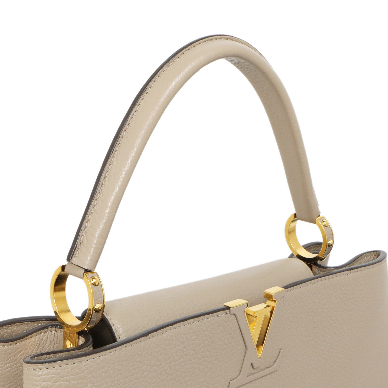 Exclusive Louis Vuitton Galet Taurillon Leather Capucines MM — Side View