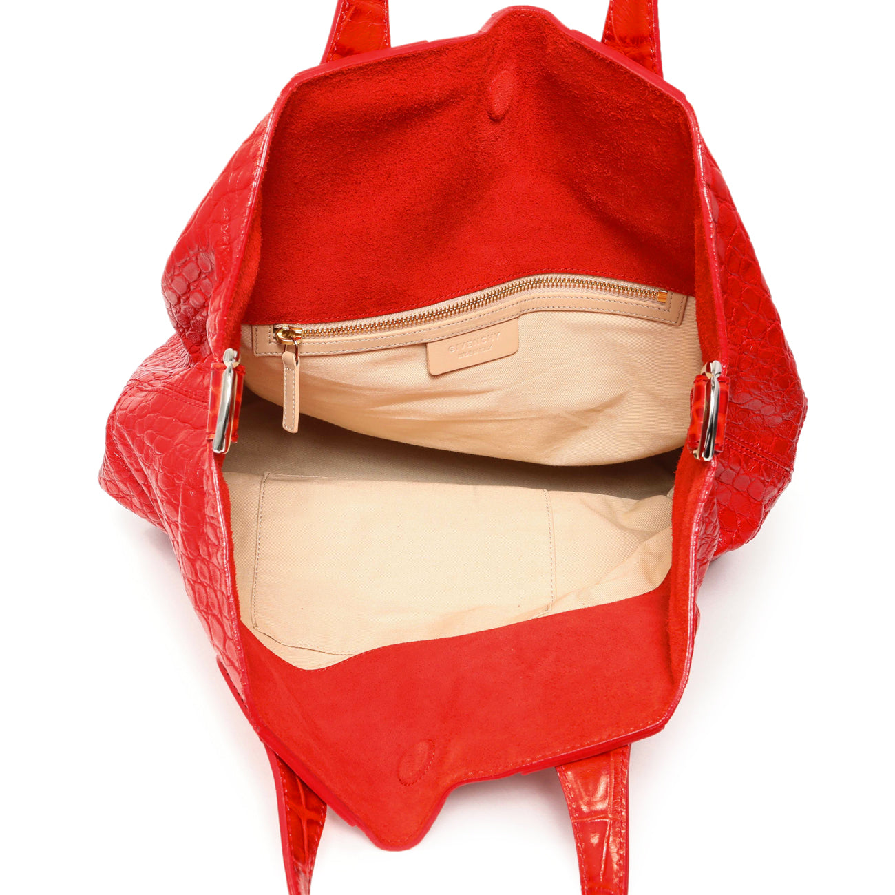 Exclusive Givenchy Red Crocodile Embossed Calfskin North South Nightingale — Top View