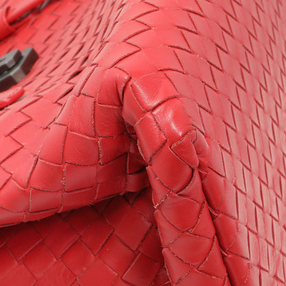 Exclusive Bottega Veneta Red Intrecciato Small Roma Tote — Top View
