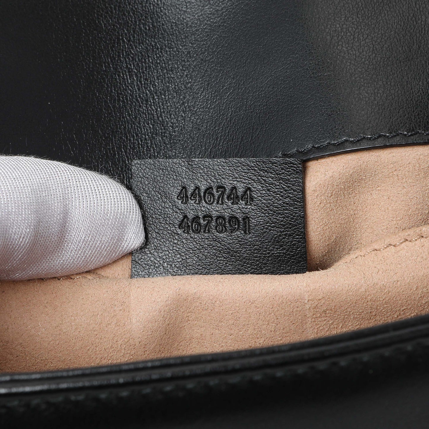 Exclusive Gucci Black Calfskin Matelasse Mini GG Marmont Shoulder Bag — Lifestyle View