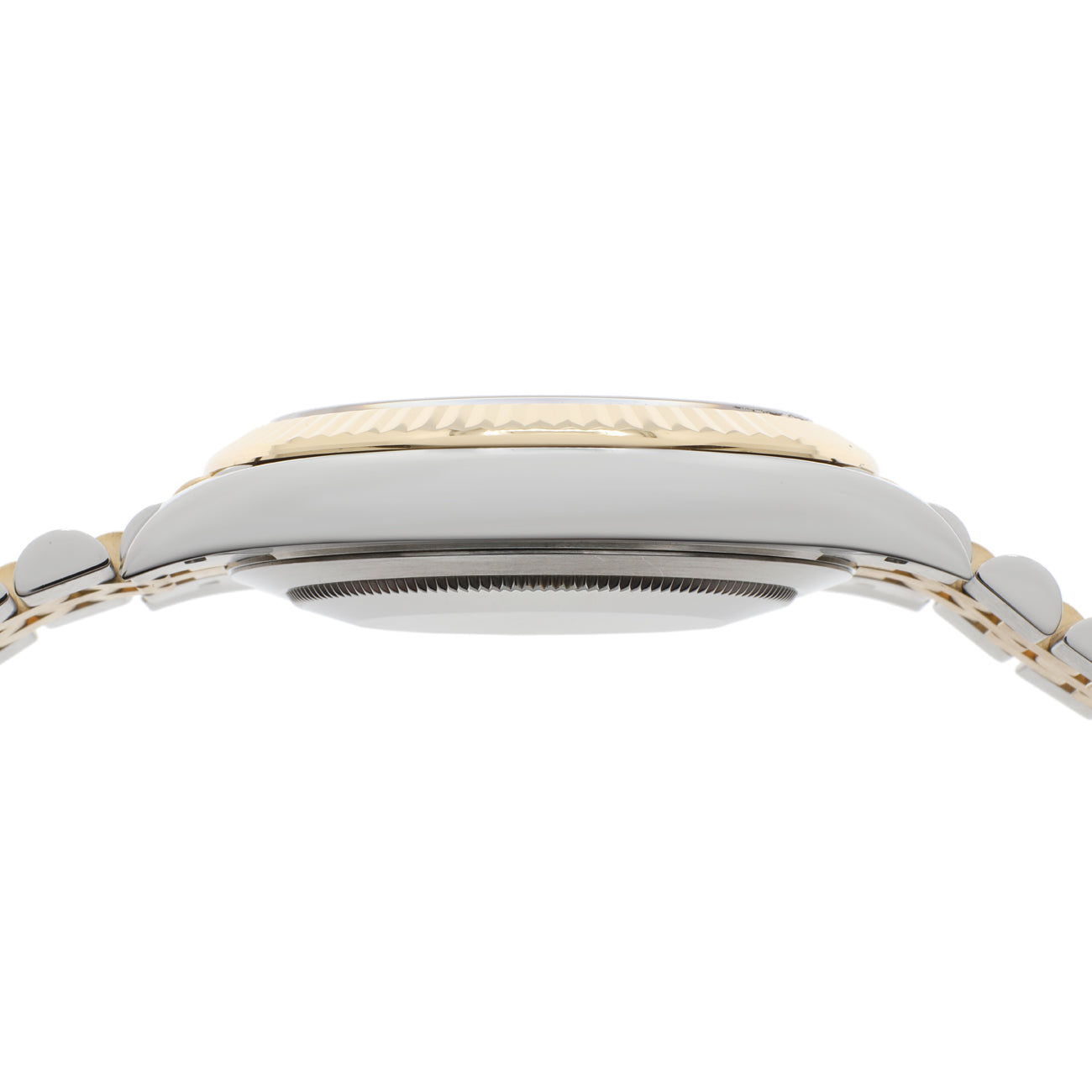 Exclusive Rolex 18K Yellow Gold Stainless Steel 'Wimbledon' Datejust 41 126333 — Back View