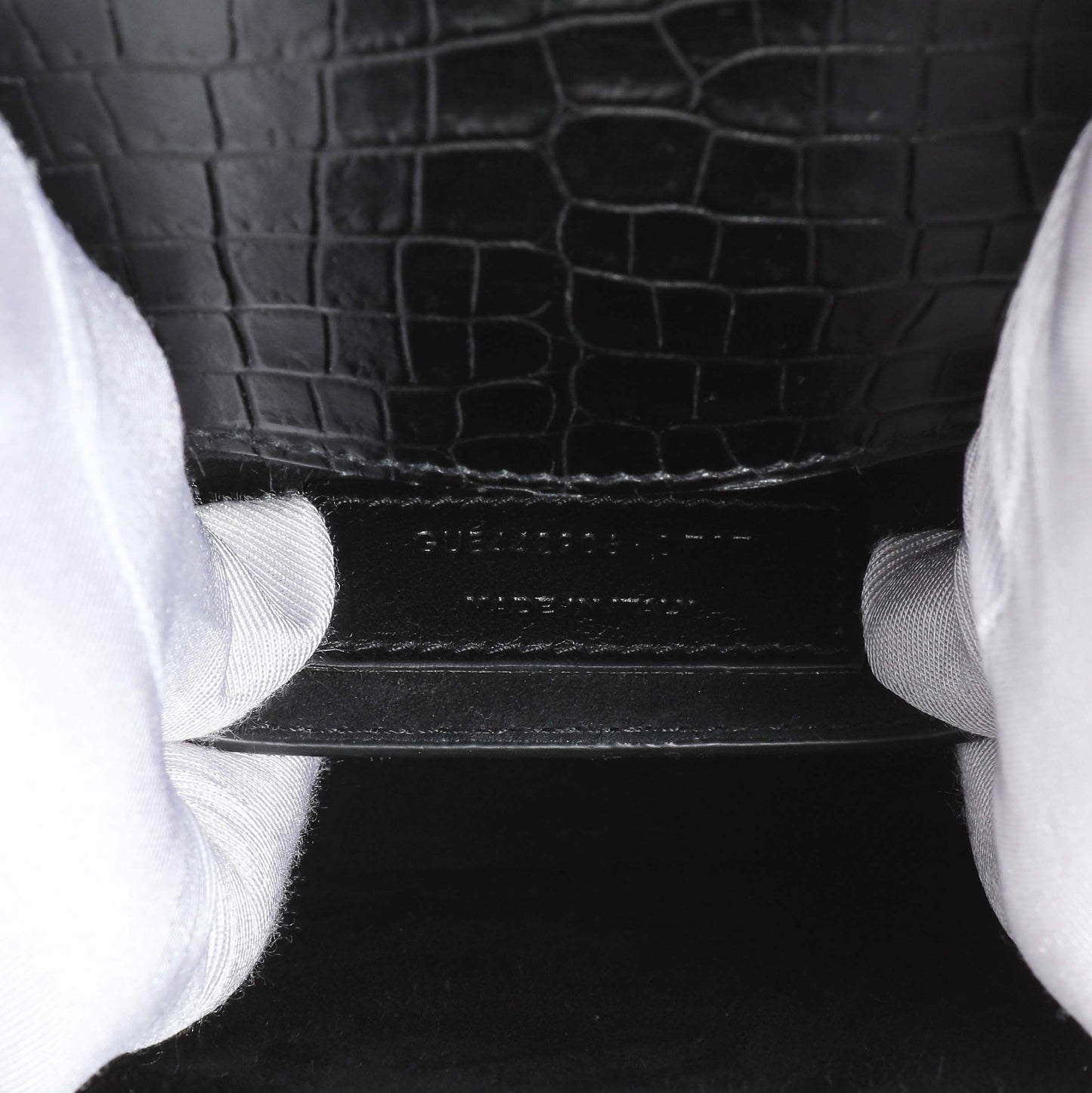 Exclusive Saint Laurent Black Crocodile Embossed Calfskin Medium Monogram Sunset — Lifestyle View