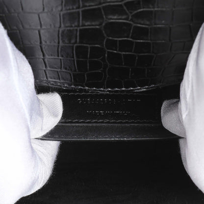 Exclusive Saint Laurent Black Crocodile Embossed Calfskin Medium Monogram Sunset — Lifestyle View