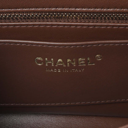 Exclusive Chanel Brown Quilted Lambskin Mini Wenge Wood Flap — Detail View