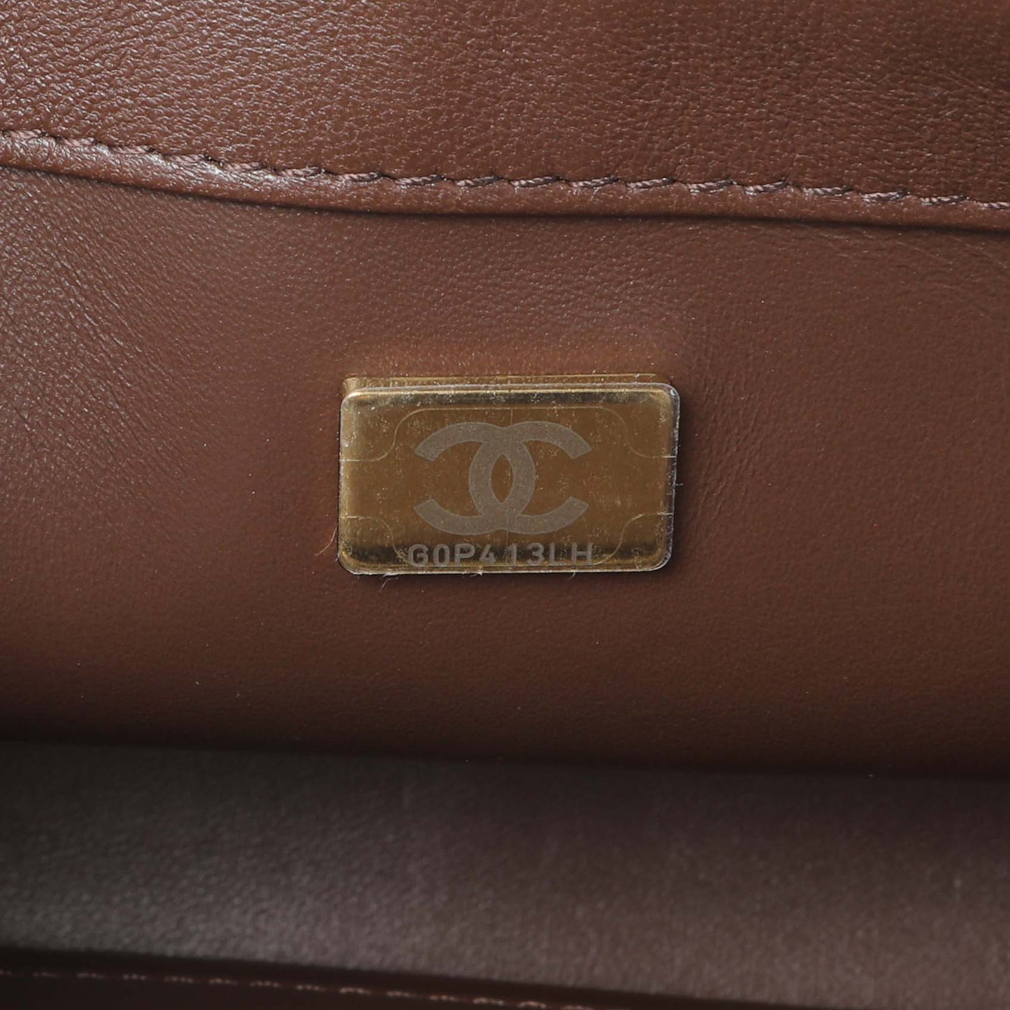 Exclusive Chanel Brown Quilted Lambskin Mini Wenge Wood Flap — Lifestyle View