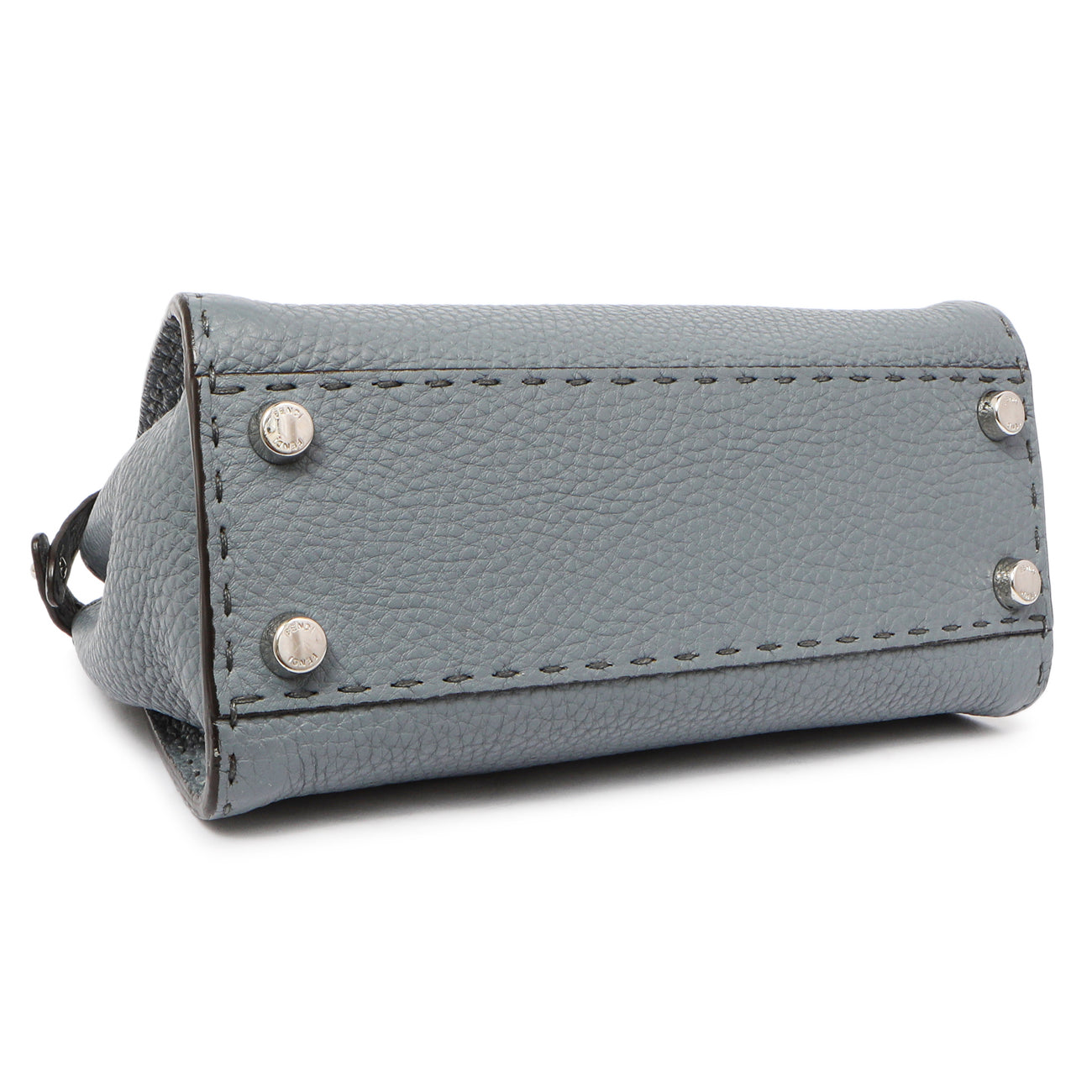 Exclusive Fendi Tempesta Calfskin Romano Selleria Mini Peekaboo Iconic Satchel — Back View