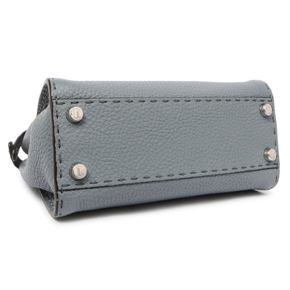 Exclusive Fendi Tempesta Calfskin Romano Selleria Mini Peekaboo Iconic Satchel — Back View