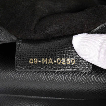 Exclusive Christian Dior Black Grained Calfskin Saddle Bag — Lifestyle View