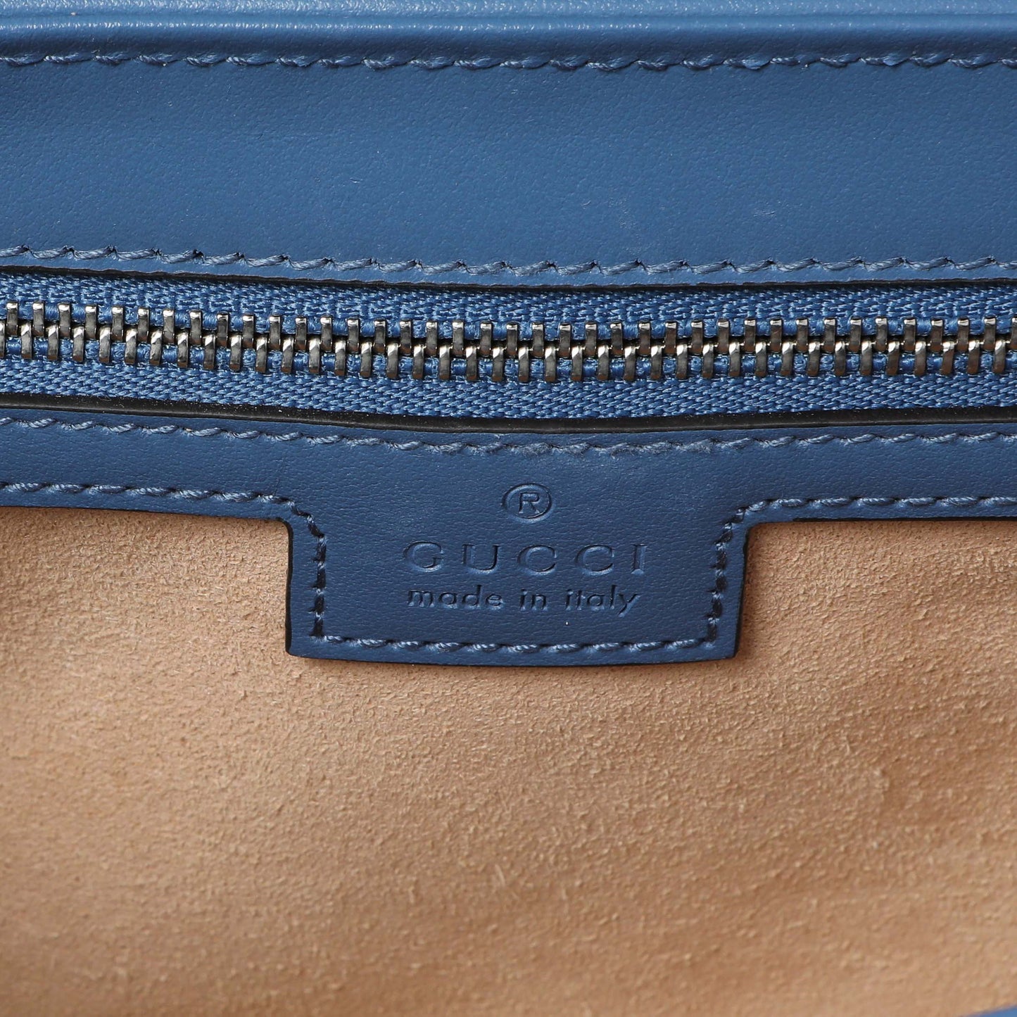 Exclusive Gucci Blue Calfskin Matelasse Aria Small GG Marmont Shoulder Bag — Alternate View 9