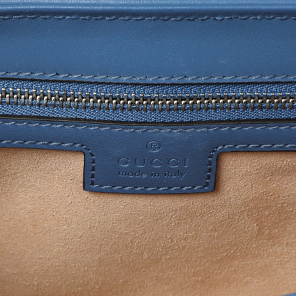 Exclusive Gucci Blue Calfskin Matelasse Aria Small GG Marmont Shoulder Bag — Alternate View 9