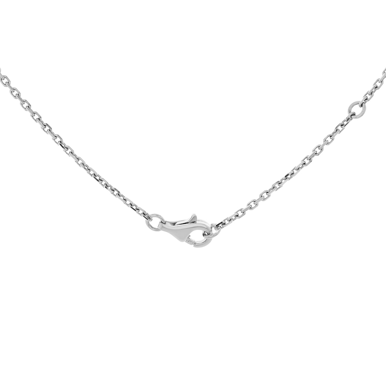 Exclusive Chanel 18K White Gold Diamond Agate Camelia Sculpte Pendant Necklace — Back View