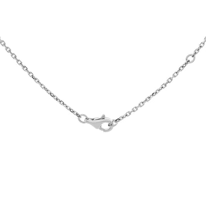 Exclusive Chanel 18K White Gold Diamond Agate Camelia Sculpte Pendant Necklace — Back View