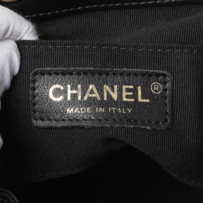 Exclusive Chanel Black Quilted Lambskin Small Duma Drawstring Backpack — Detail View