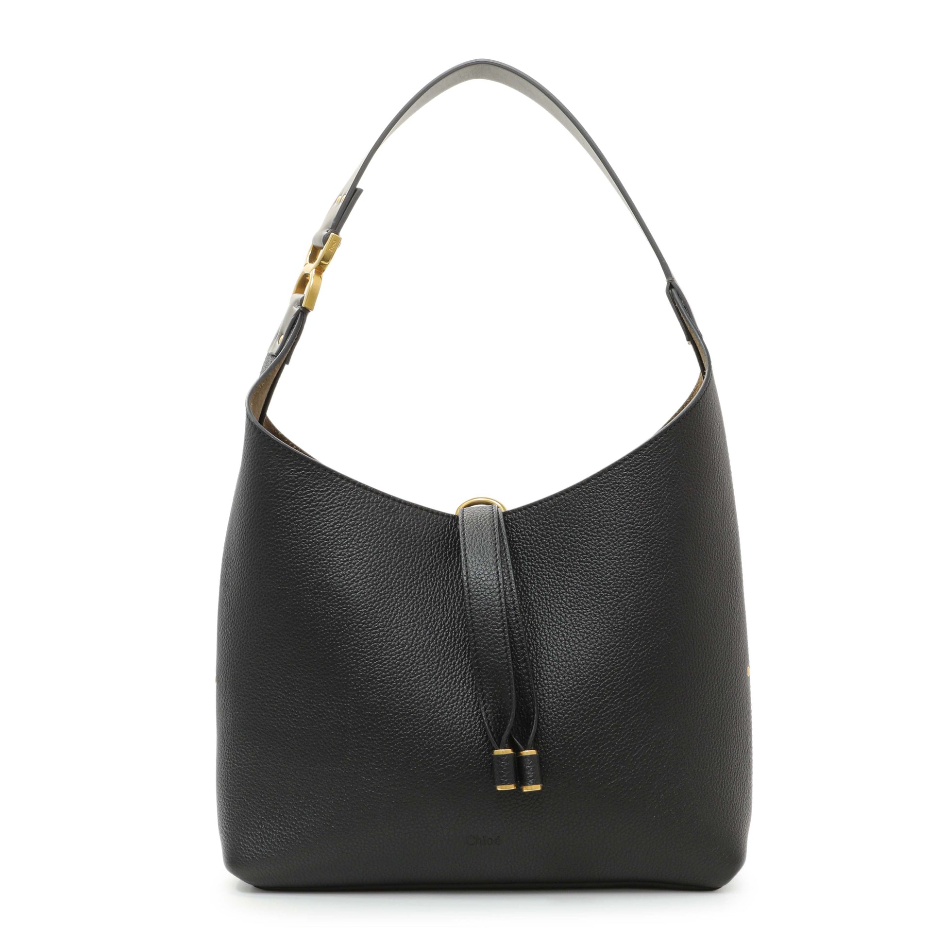 Exclusive Chloe Black Grained Calfskin Marcie Hobo — Front View