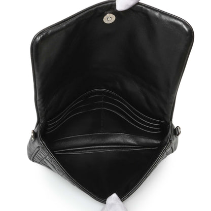 Exclusive Christian Dior Black Lambskin Cannage Wallet On Chain — Top View
