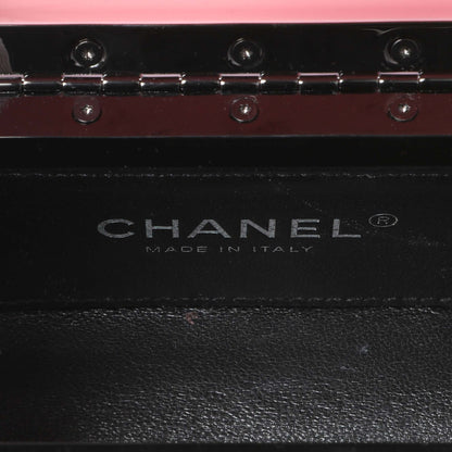 Exclusive Chanel Black Pink Plexiglass Plexi Coco Bag — Detail View