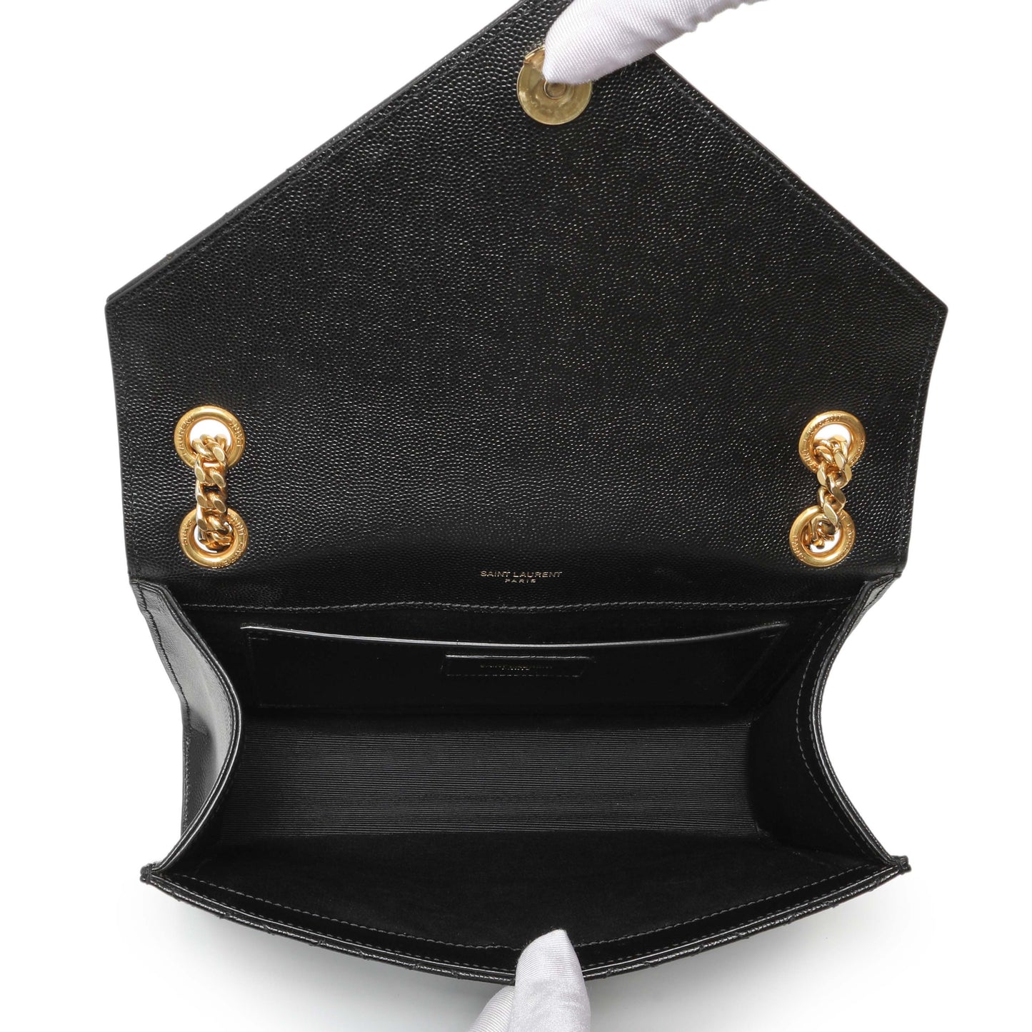 Exclusive Saint Laurent Grain De Poudre Textured Mixed Matelasse Triquilt Medium Monogram Satchel — Alternate View 8