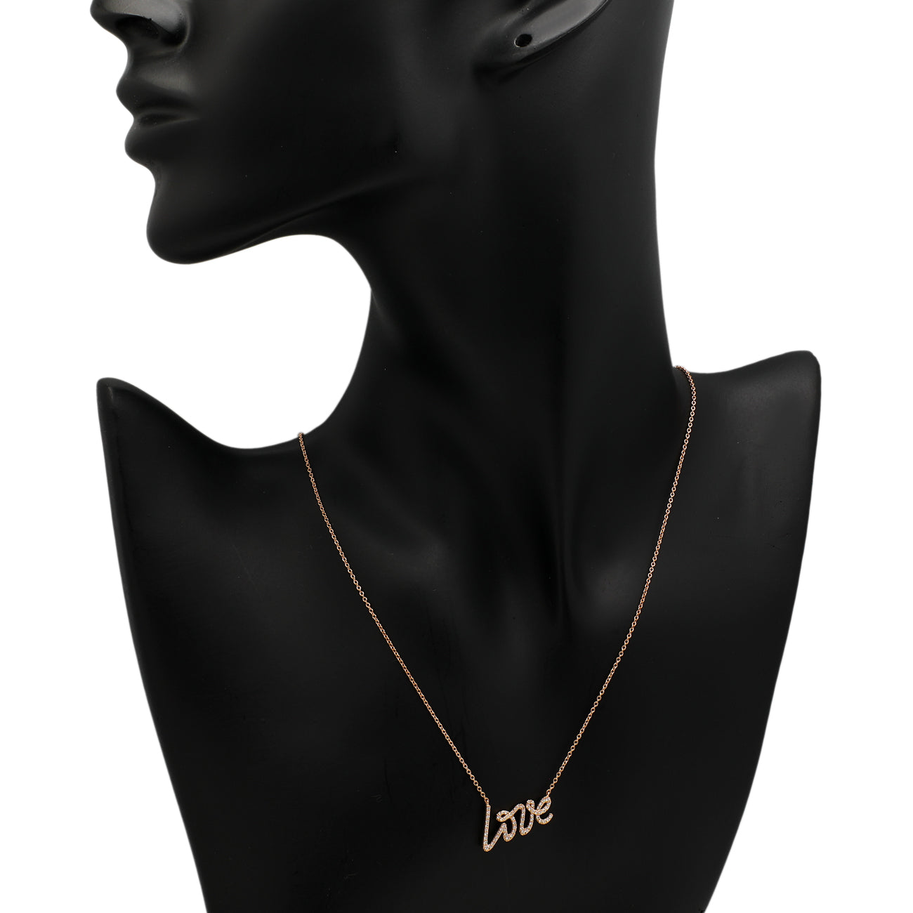 Exclusive Tiffany & Co. 18K Rose Gold Diamond Paloma's Graffiti Love Pendant — Detail View