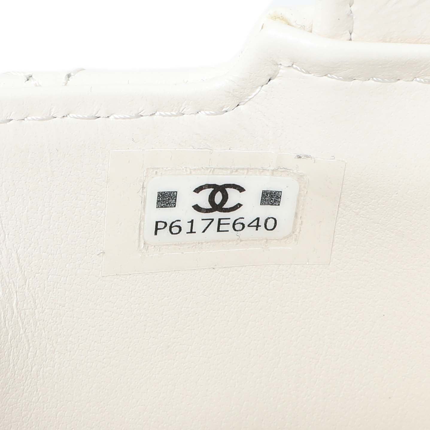 Exclusive Chanel White Shiny Aged Calfskin Quilted Mini Nano Kelly Shopper — Lifestyle View