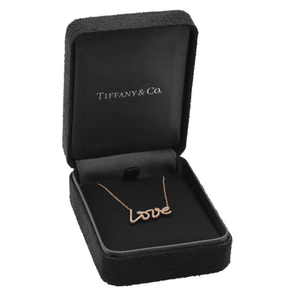 Exclusive Tiffany & Co. 18K Rose Gold Diamond Paloma's Graffiti Love Pendant — Lifestyle View