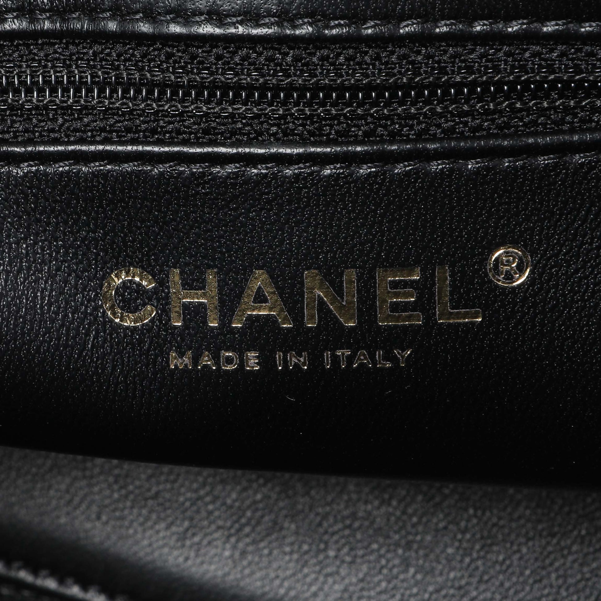 Exclusive Chanel Black Quilted Velvet Nano Kelly Shopper — Detail View