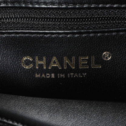 Exclusive Chanel Black Quilted Velvet Nano Kelly Shopper — Detail View