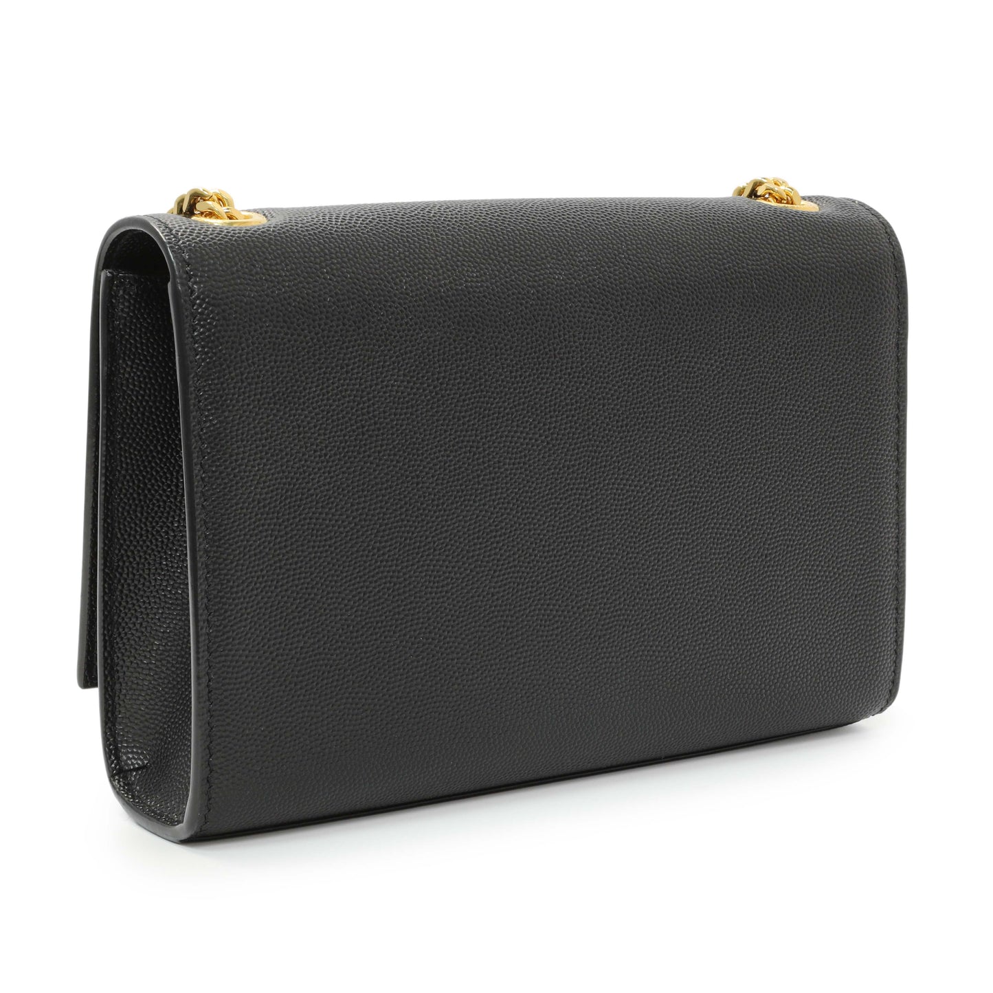 Exclusive Saint Laurent Black Grain De Poudre Small Monogram Kate Satchel — Side View
