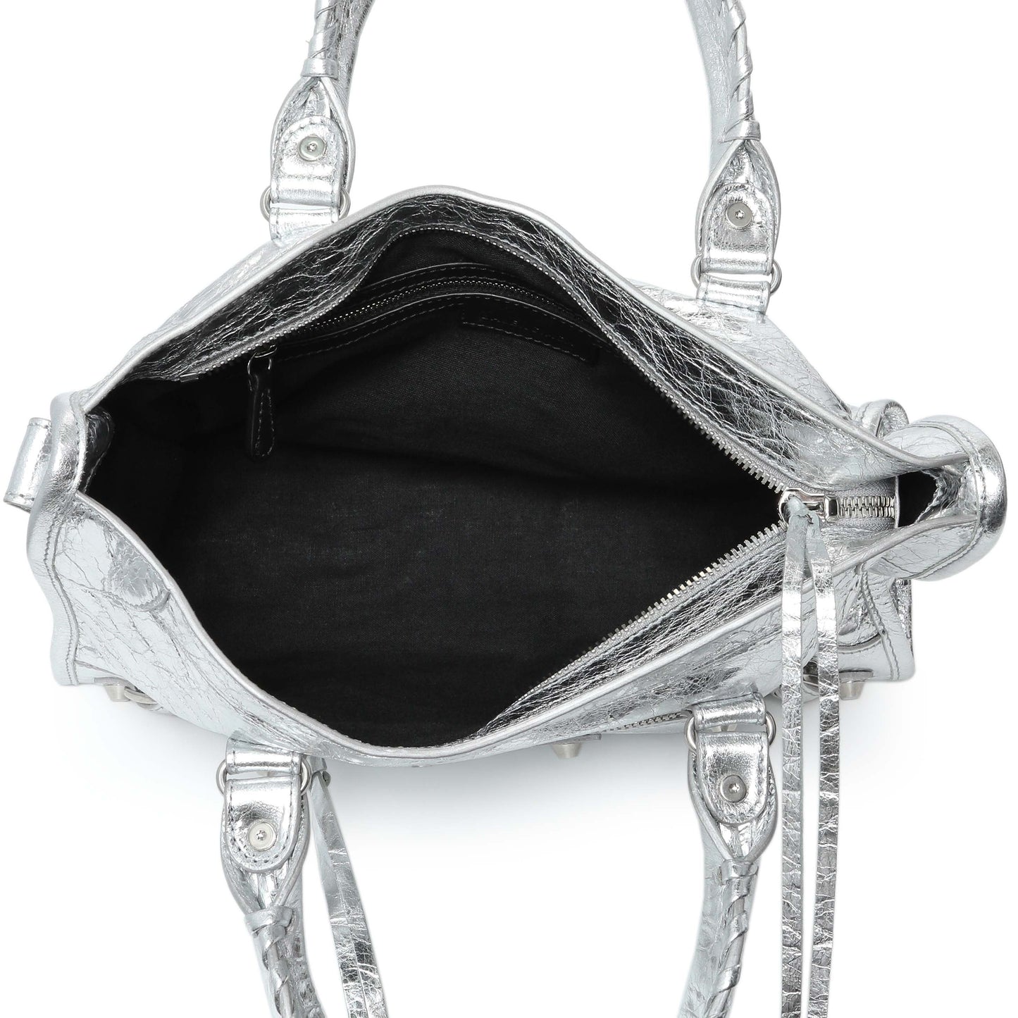 Exclusive Balenciaga Silver Agneau Small Le City — Alternate View 8