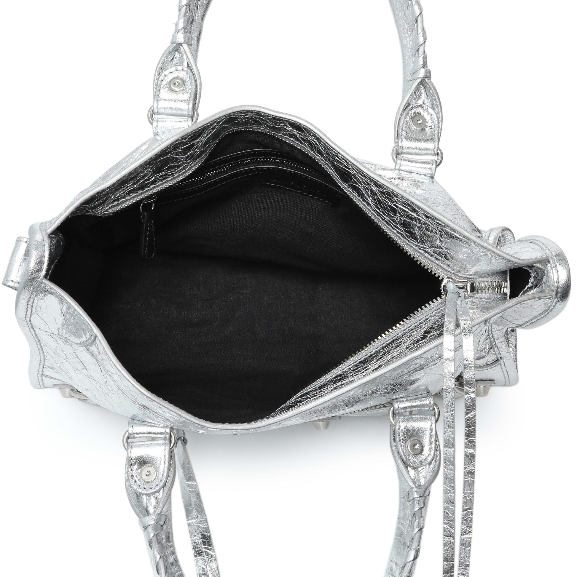 Exclusive Balenciaga Silver Agneau Small Le City — Alternate View 8