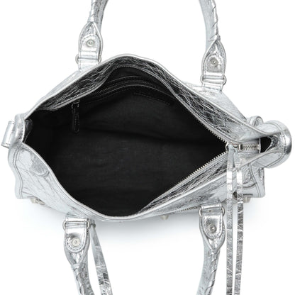 Exclusive Balenciaga Silver Agneau Small Le City — Alternate View 8