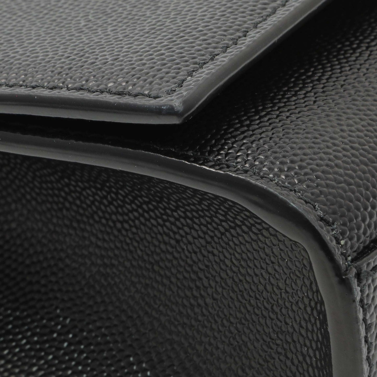 Exclusive Saint Laurent Black Grain De Poudre Small Monogram Kate Satchel — Top View