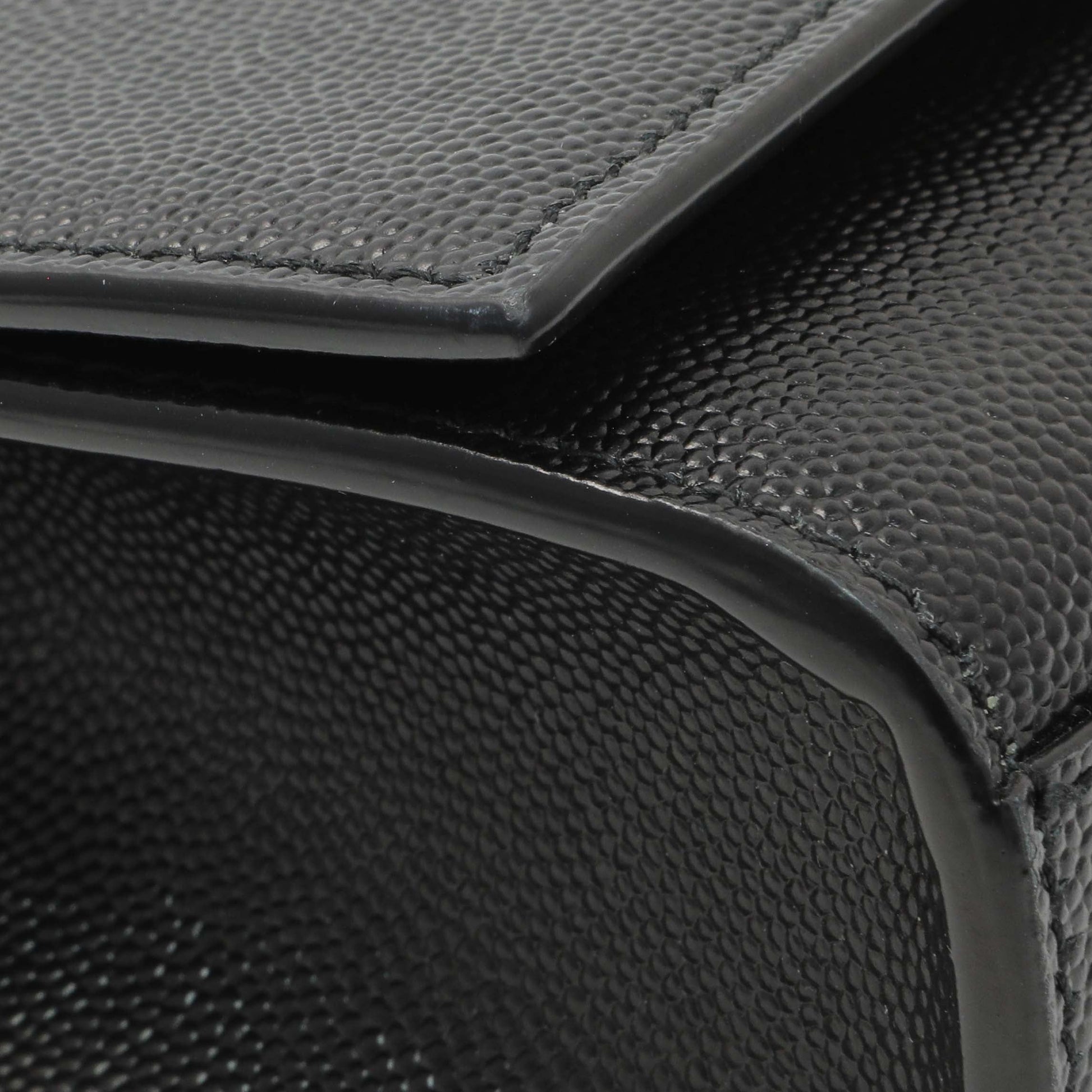 Exclusive Saint Laurent Black Grain De Poudre Small Monogram Kate Satchel — Top View