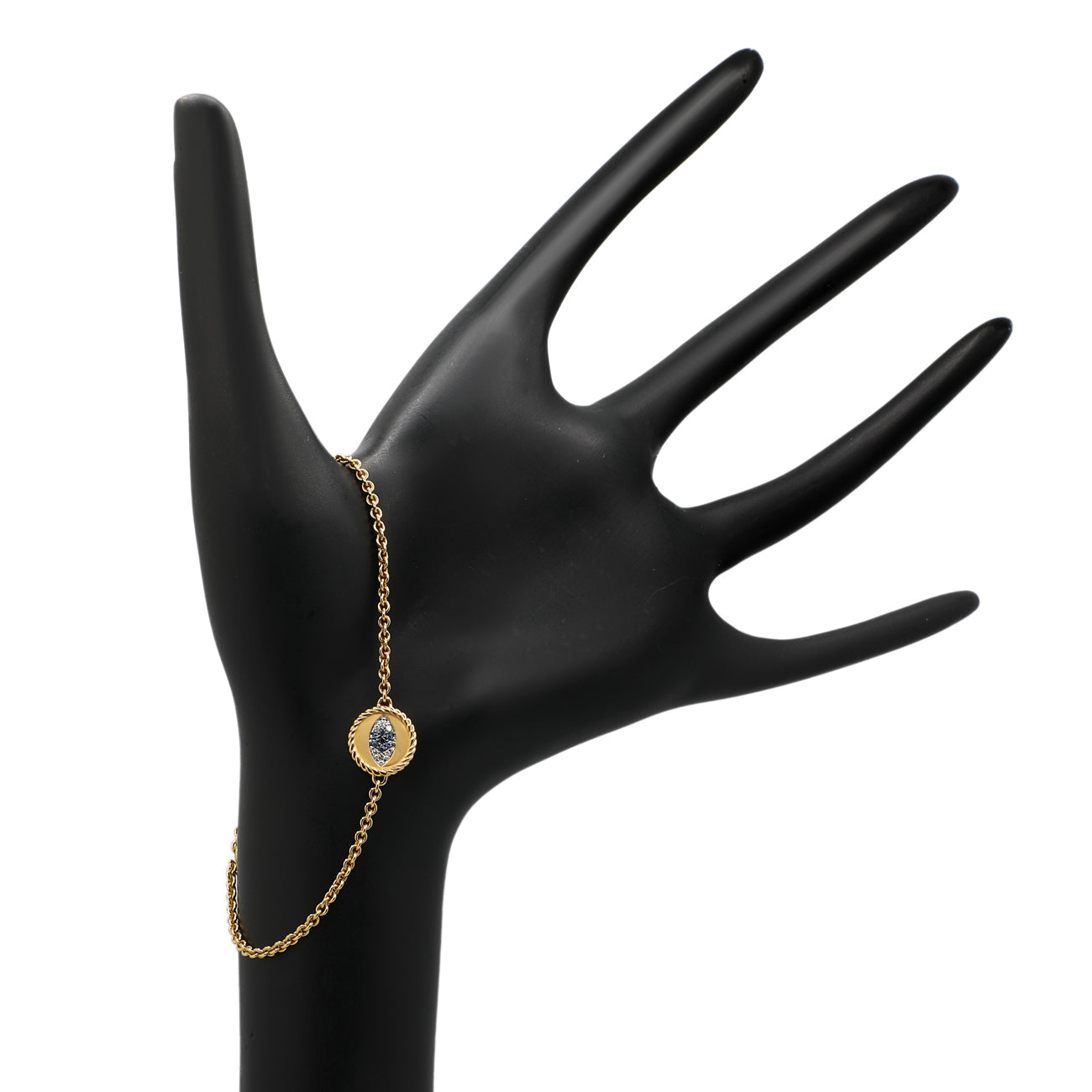 Exclusive David Yurman 18K Yellow Diamond Sapphire Evil Eye Bracelet — Back View