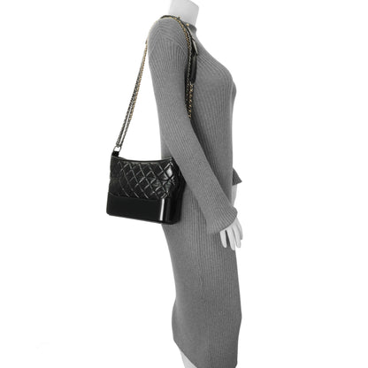 Exclusive Chanel Black Quilted Patent Goatskin Medium Gabrielle Hobo — Alternate View 7